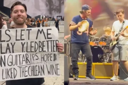 Pearl-Jam-Eddie-Vedder-bring-out-fan-onstage-in-Barcelona-to-perform-Yellow-Ledbetter