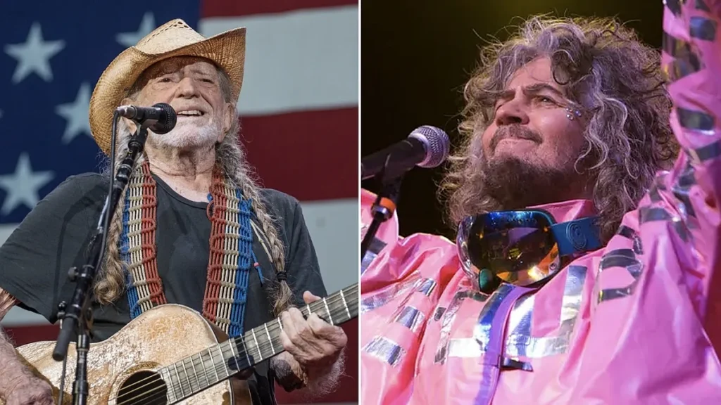 Willie Nelson (photo by Rick Kern/WireImage) / The Flaming Lips (photo by Philip Cosores)
