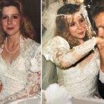 Composite image of missing nurse Audrey May Herron in a wedding dress with her husband, alongside a separate photo of Herron with her daughter, Sonsia Court.
