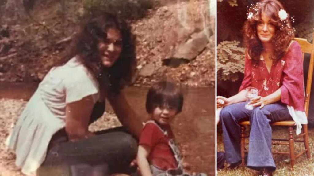 Side-by-side photographs of Dorothy Jane Scott, one showing her holding her young son and the other a solo portrait taken before her disappearance in 1980.